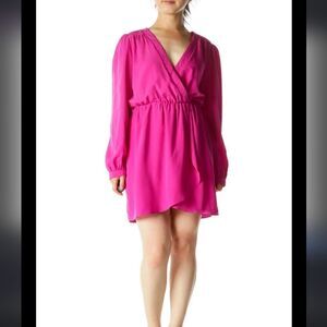 Honey punch faux wrap dress Magenta Pink Sz Small
